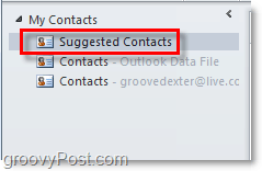 Voorgestelde contacten in Outlook 2010