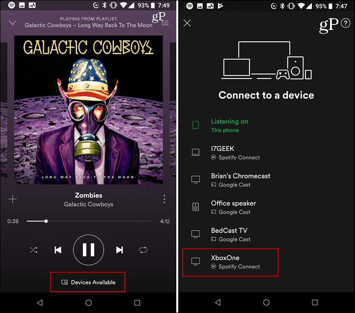 Spotify Connect-apparaat Android
