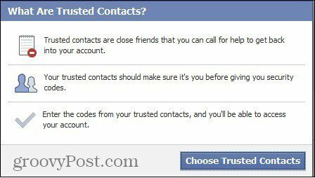 Facebook vertrouwde contacten