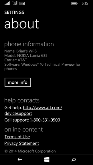 Technische preview van Windows 10 voor telefoons