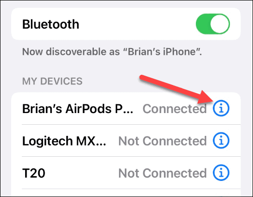 AirPods verbonden Bluetooth
