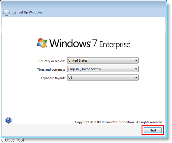 Windows 7 Enterprise VHD-installatie en initiële installatie