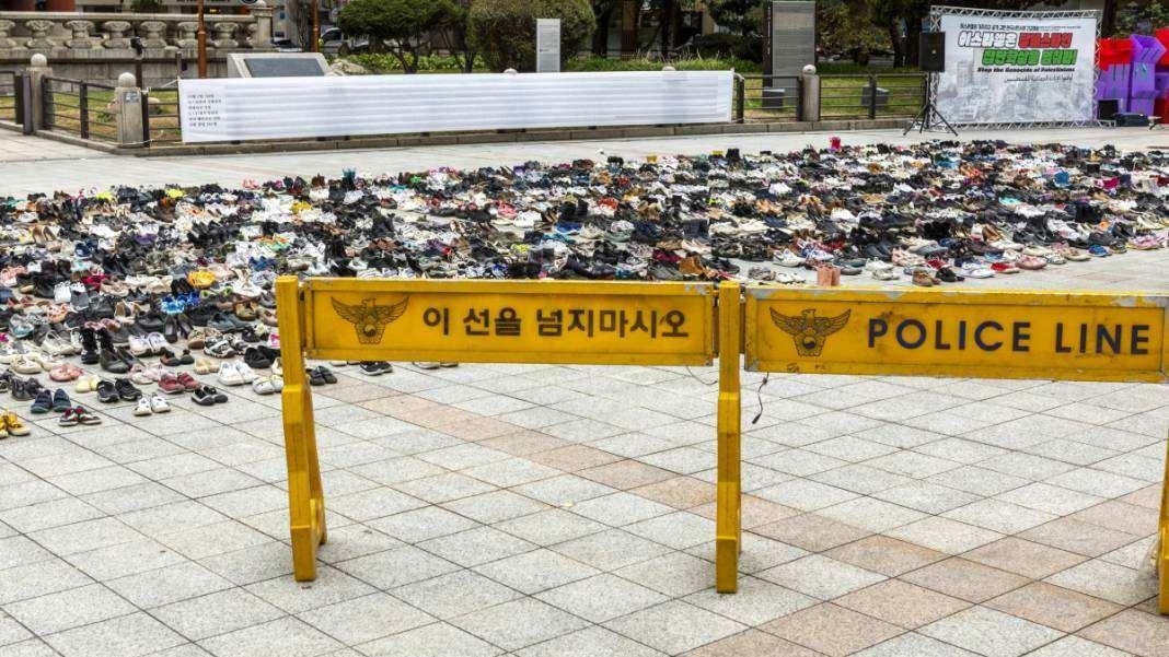 Scènes uit het protest tegen Palestina in Zuid-Korea