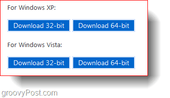 Windows XP en Windows Vista 32-bits en 64-bits downloads