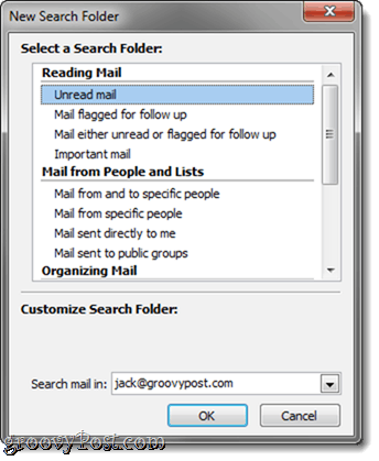 Zoekmappen in Outlook 2010
