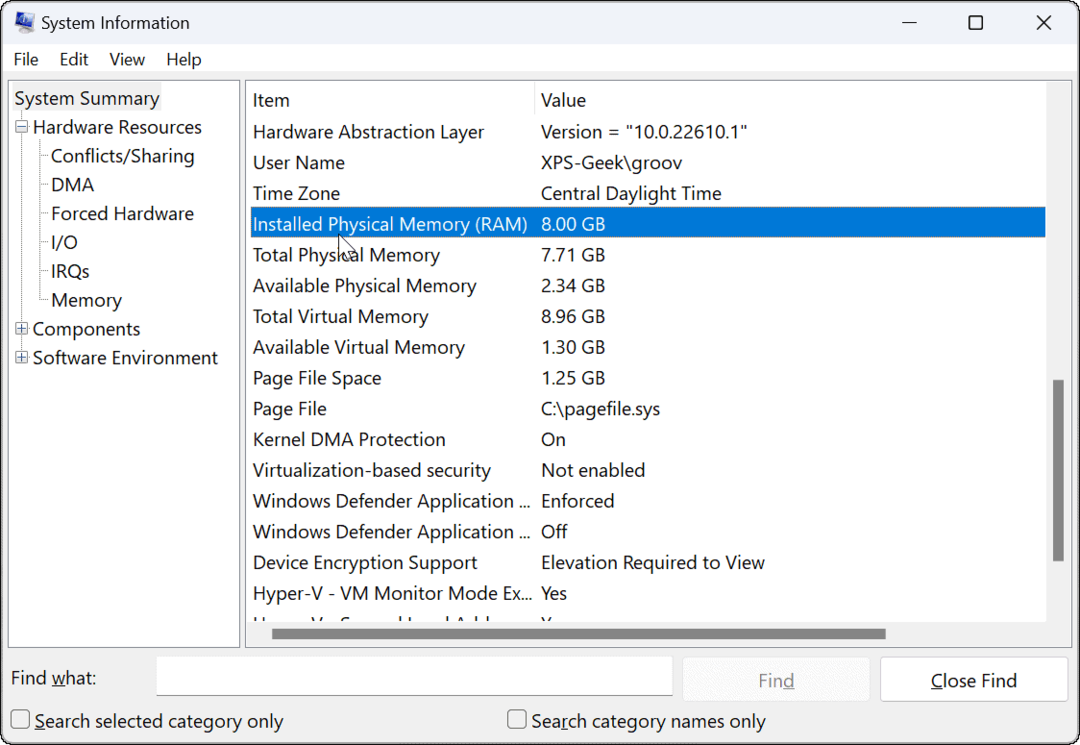 controleer RAM-informatie op Windows 11