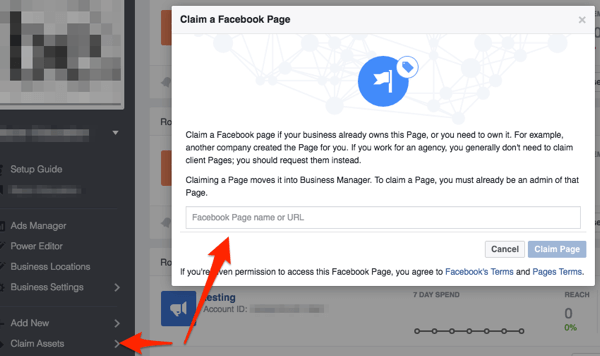 Facebook claimpagina