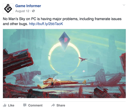 game-informant Facebook-bericht