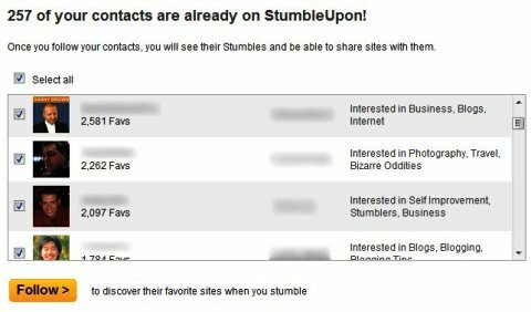 Contacten op StumbleUpon