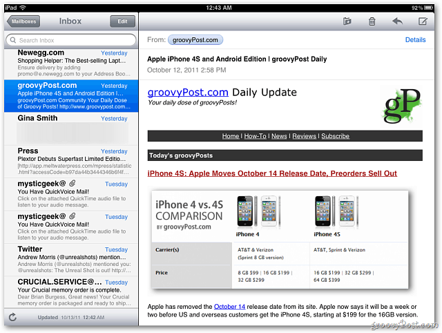 Inbox voor iOS 5
