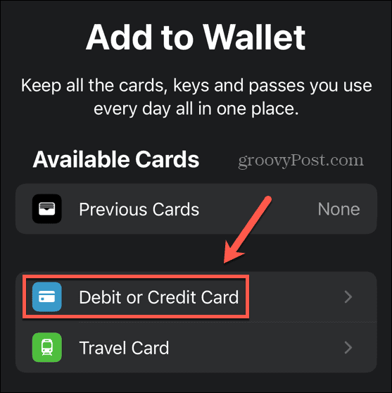 Apple Pay-debet- of creditcards