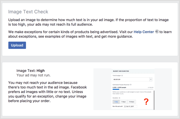 facebook afbeelding tekst check tool