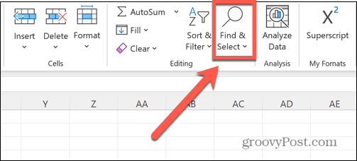 excel zoeken & selecteren