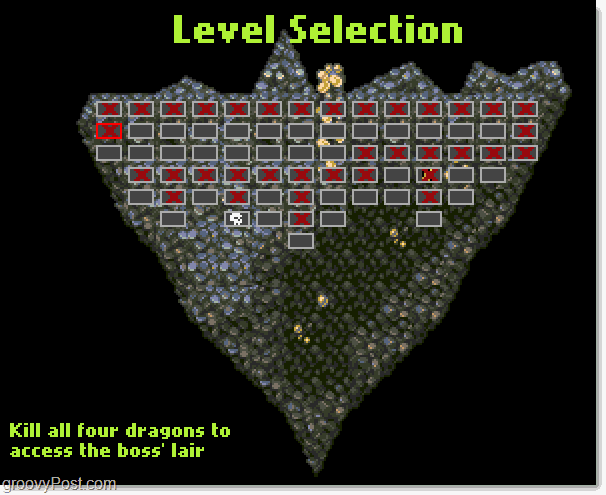 Great Dungeon In The Sky level selectie