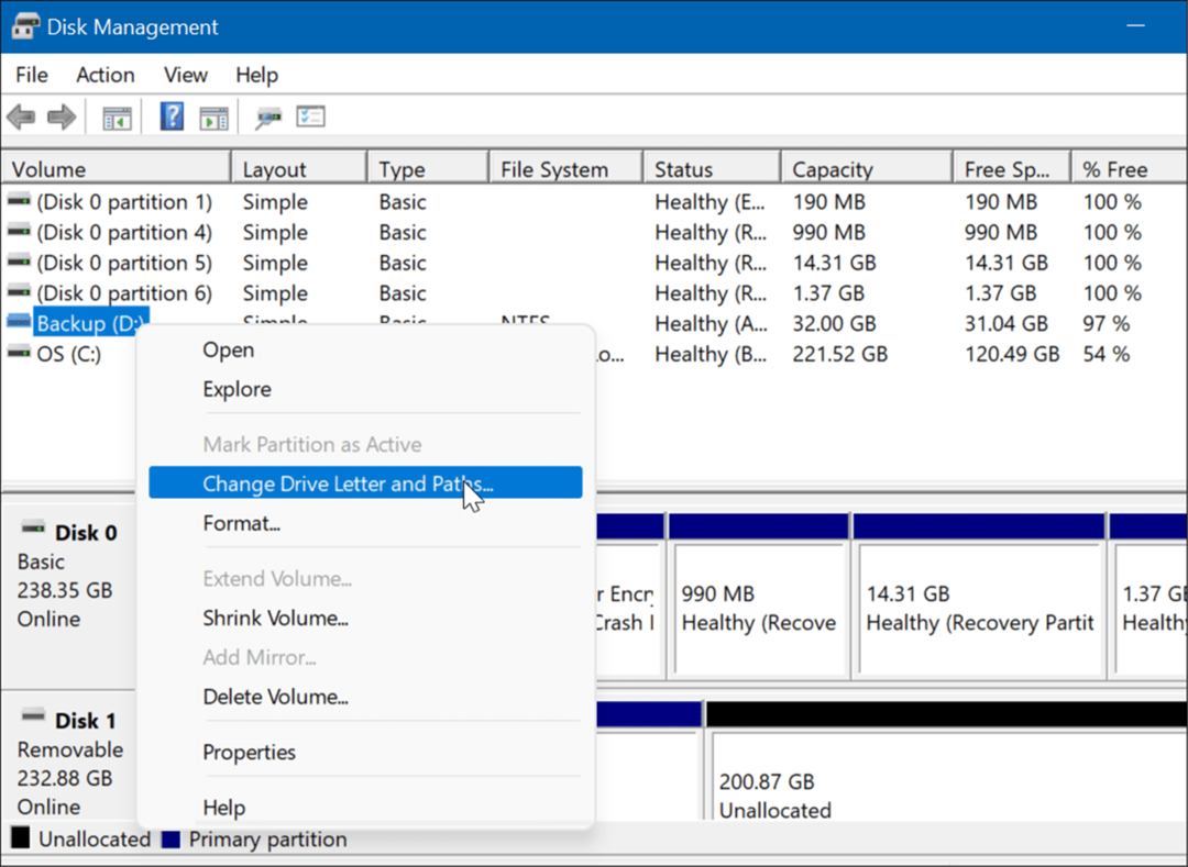 open schijfbeheer in het hoofdgebruikersmenu van Windows 11