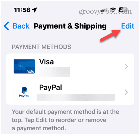 Wijzig de betaalmethode van uw Apple-account