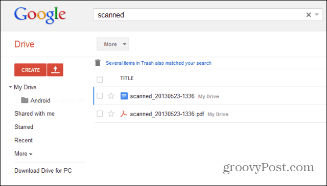 Papieren documenten scannen naar Google Drive met Android