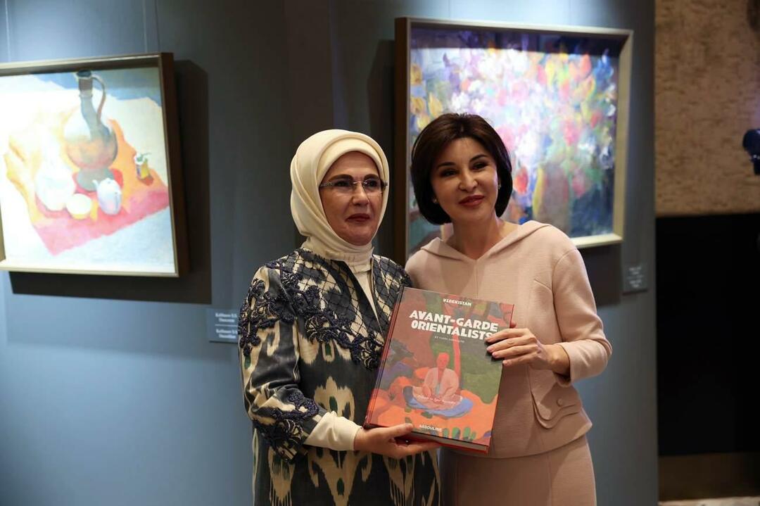 Emine Erdogan's bezoek aan Samarkand! Bezocht de tentoonstelling Colors of Oezbekistan