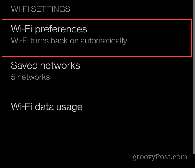 Schakel Android Wi-Fi automatisch in