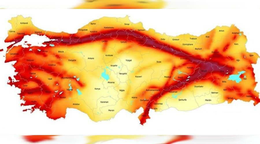 Aardbevingskaart Türkiye