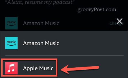 alexa selecteert appelmuziek