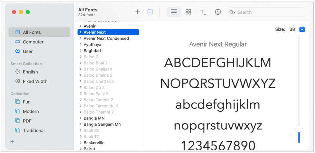 Mac-lettertypeboek