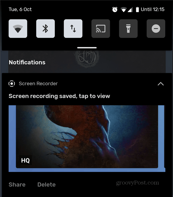 Android Screen Recorder opname delen verwijderen
