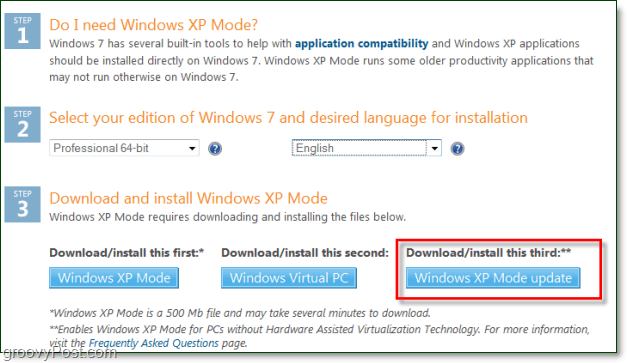 Voer Windows 7 XP-modus uit zonder hardwarevirtualisatie