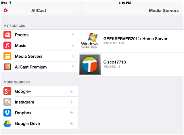 AllCast voor iOS Streams Media naar Xbox, Roku, Chromecast en meer
