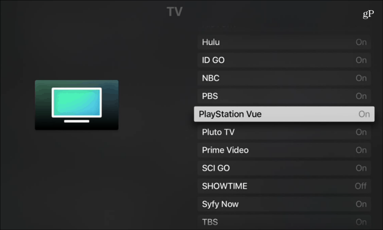 Apple TV-app PlayStation Vue