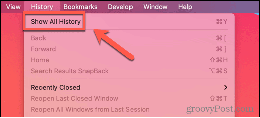 safari toon alle geschiedenis mac