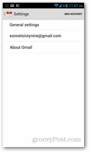 Android Gmail-account toevoegen
