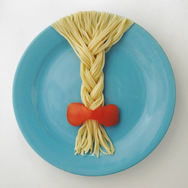 Haargeweven ontwerp van pasta