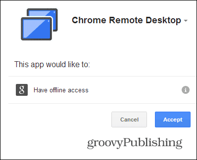 Chrome Remote Desktop PC autoriseren
