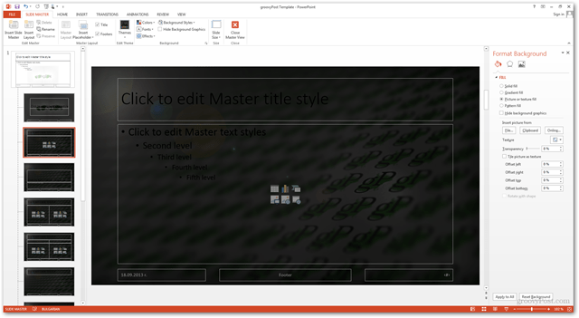 Office 2013-sjabloon Maken Aangepast ontwerp maken POTX Dia's aanpassen Zelfstudie Achtergrondinformatie