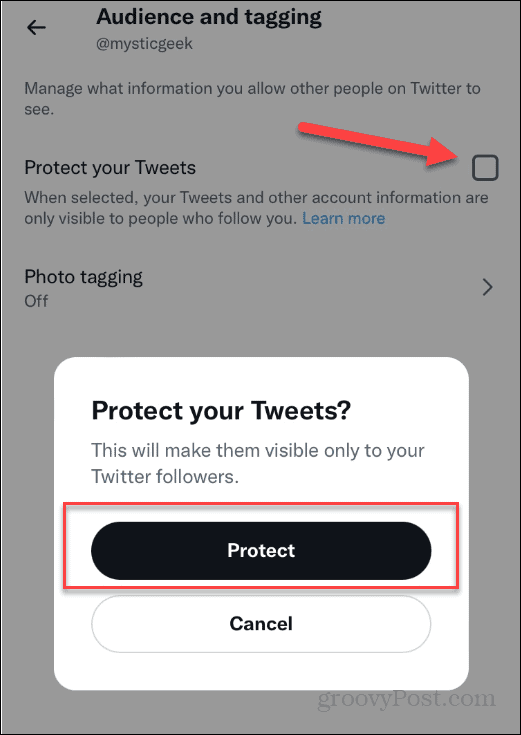 Bescherm Tweets Twitter Privé