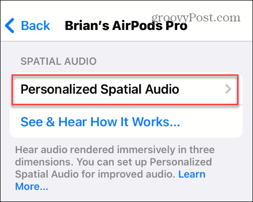 Gebruik ruimtelijke audio op Apple AirPods