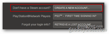 maak een nieuw Steam-account aan