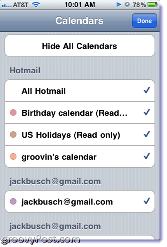 Hotmail-agenda