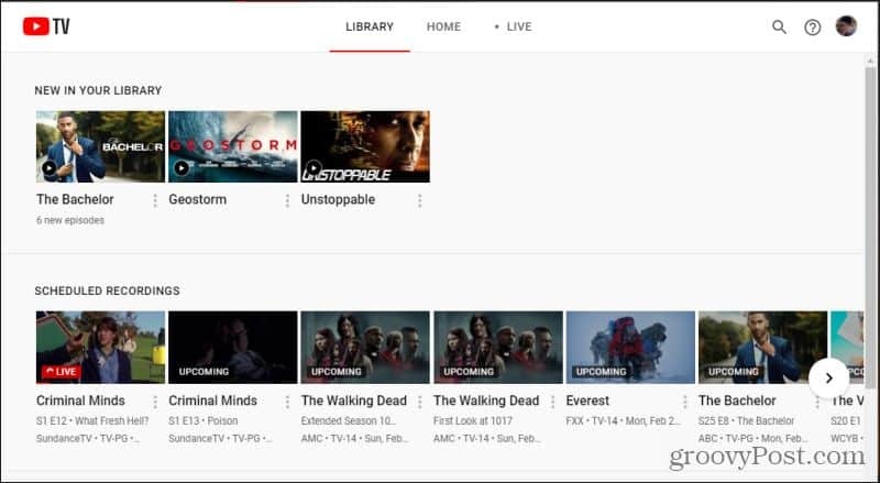 youtube tv-bibliotheek
