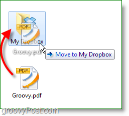 Screenshot van Dropbox - bestanden slepen en neerzetten om er online een back-up van te maken