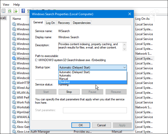 2 Schakel Windows Search-service Windows 10 uit