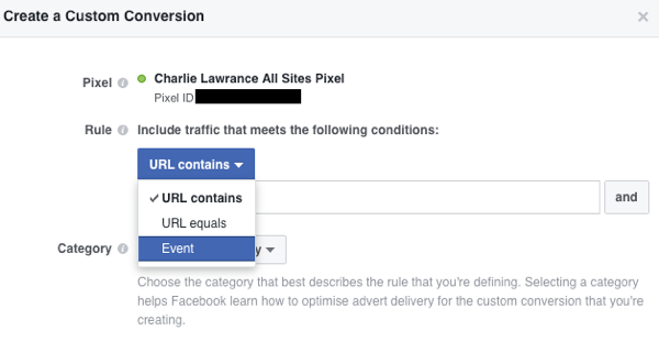 Creëer op gebeurtenissen gebaseerde aangepaste conversies in uw Facebook Ads Manager.
