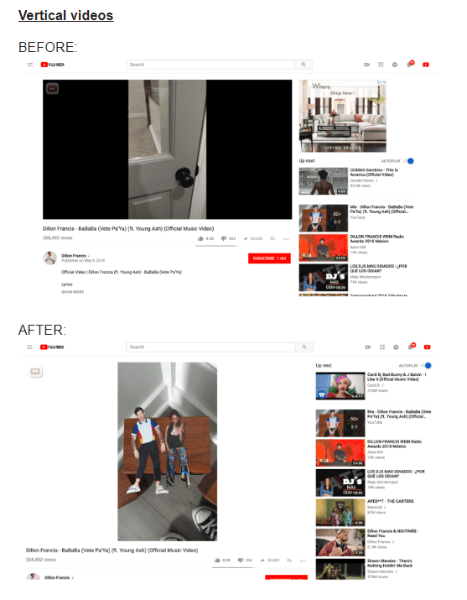 YouTube heeft de manier bijgewerkt waarop verticale video's op de desktop worden bekeken.