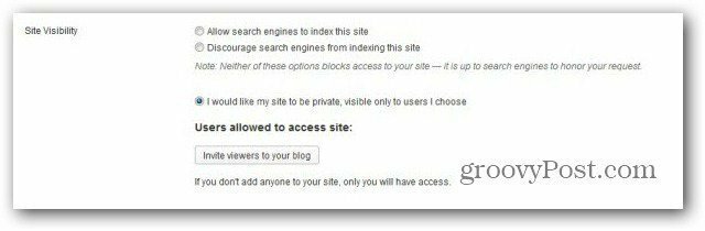 wordpress com maak blog privé gebruikers uitnodigen