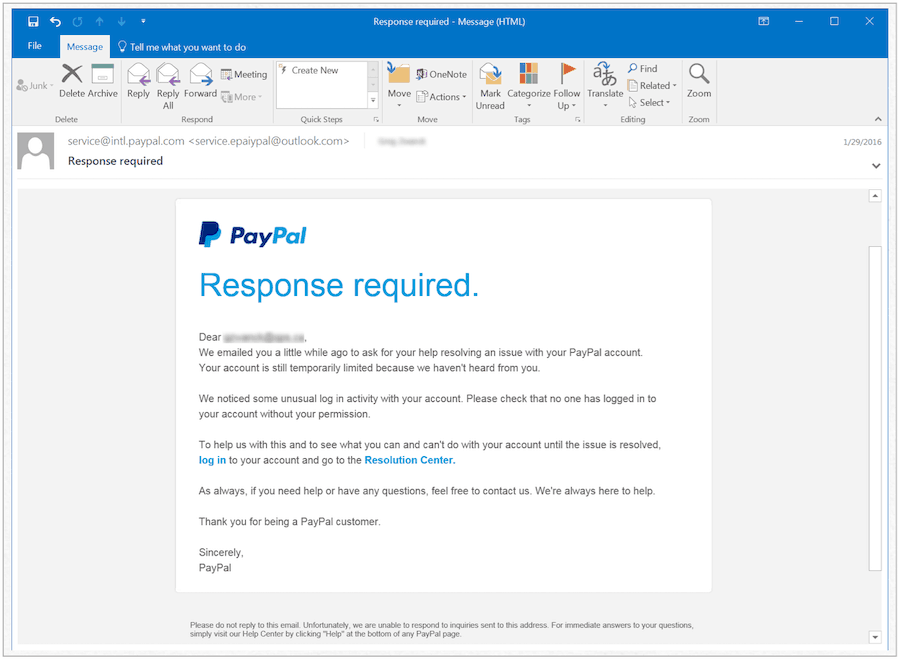 Valse PayPal-kennisgeving