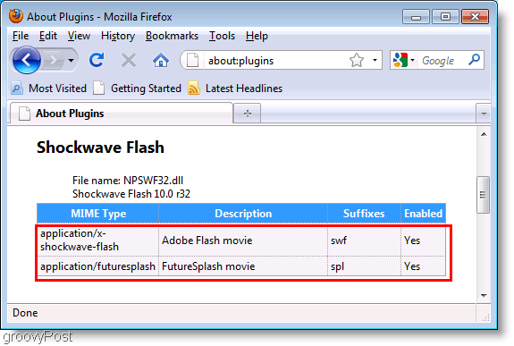 Schermafbeelding: Shockwave Flash Install