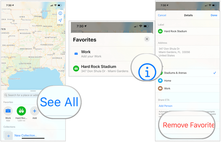 Apple Maps verwijdert favorieten