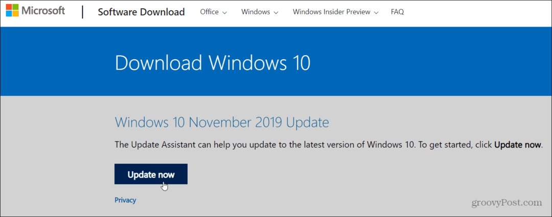 Windows 10 versie 1909 update november 2019 installeren