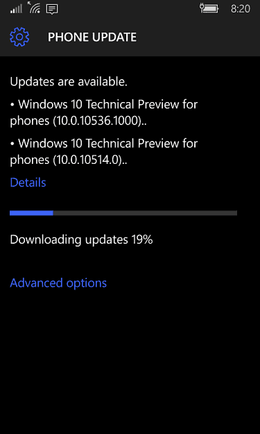Telefoonupdates voor Windows 10